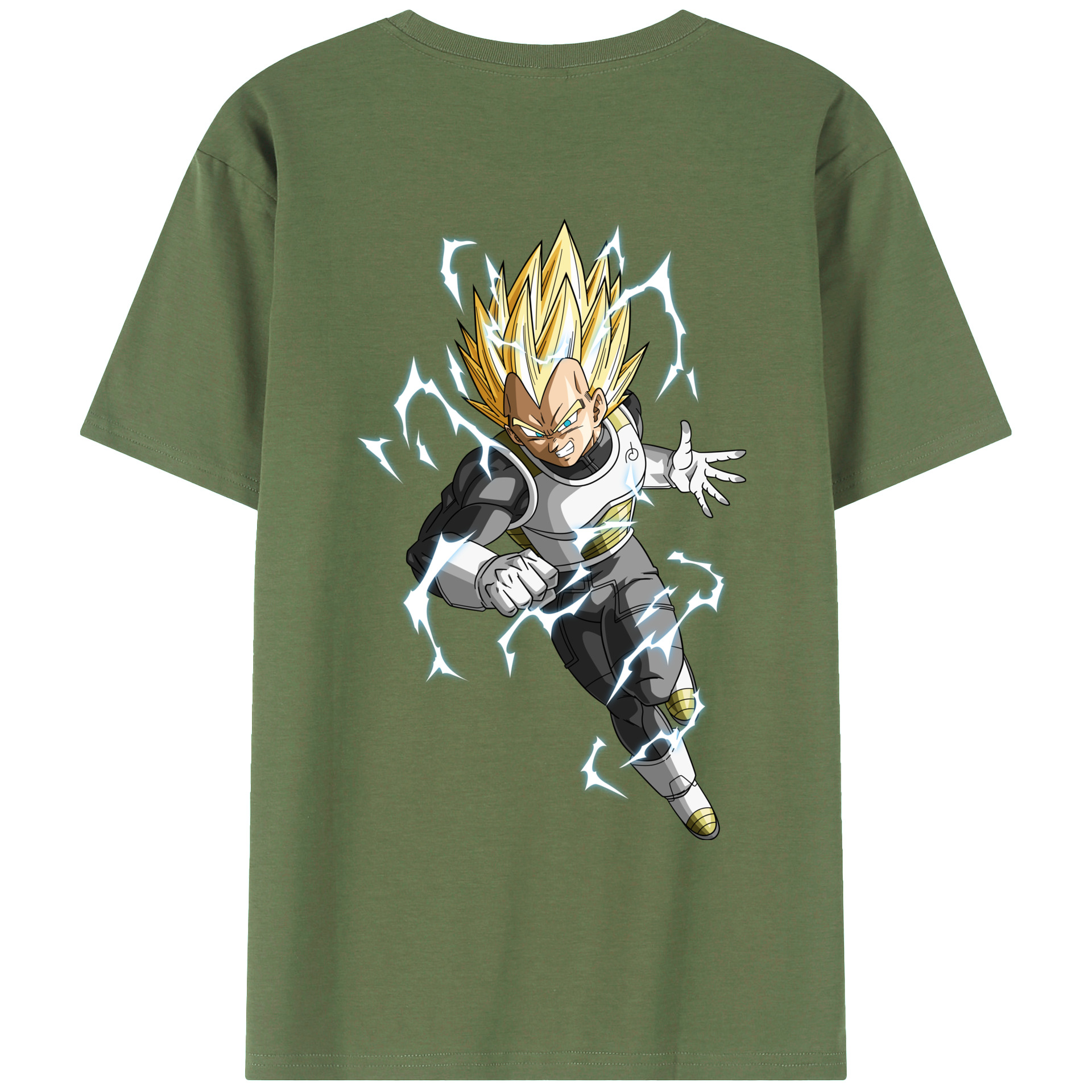 （画像用） ドラゴンボール ベジータ四世（Bejīta Yonsei）DRAGON BALL Vegeta IV 綿100％ メンズ半袖Tシャツ（バックプリント） 通気性